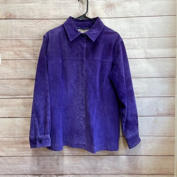 VIMTAGE A.M.I. LEATHER‎ JACKET IN PURPLE - Picture 1 of 6